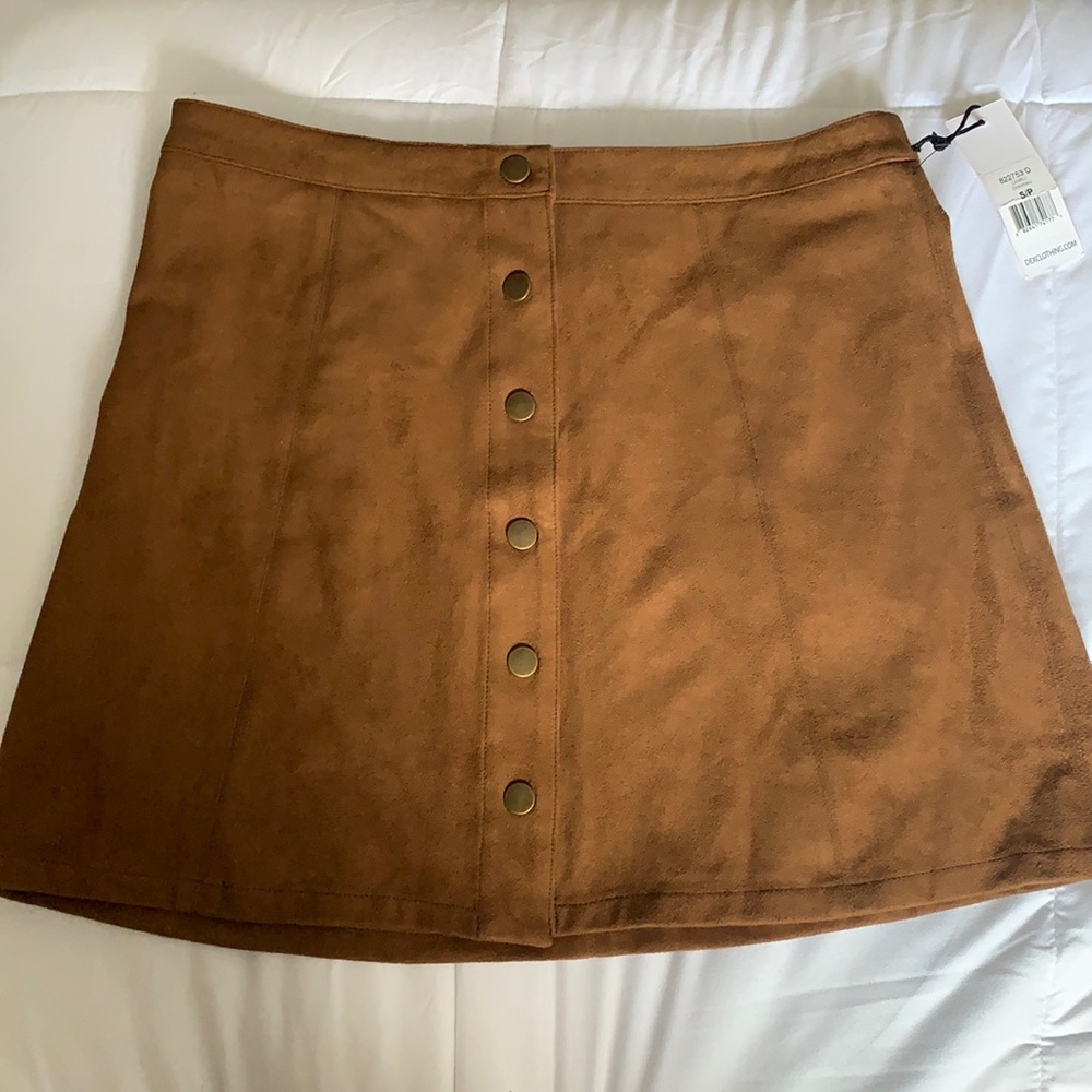 Brown suede skirt